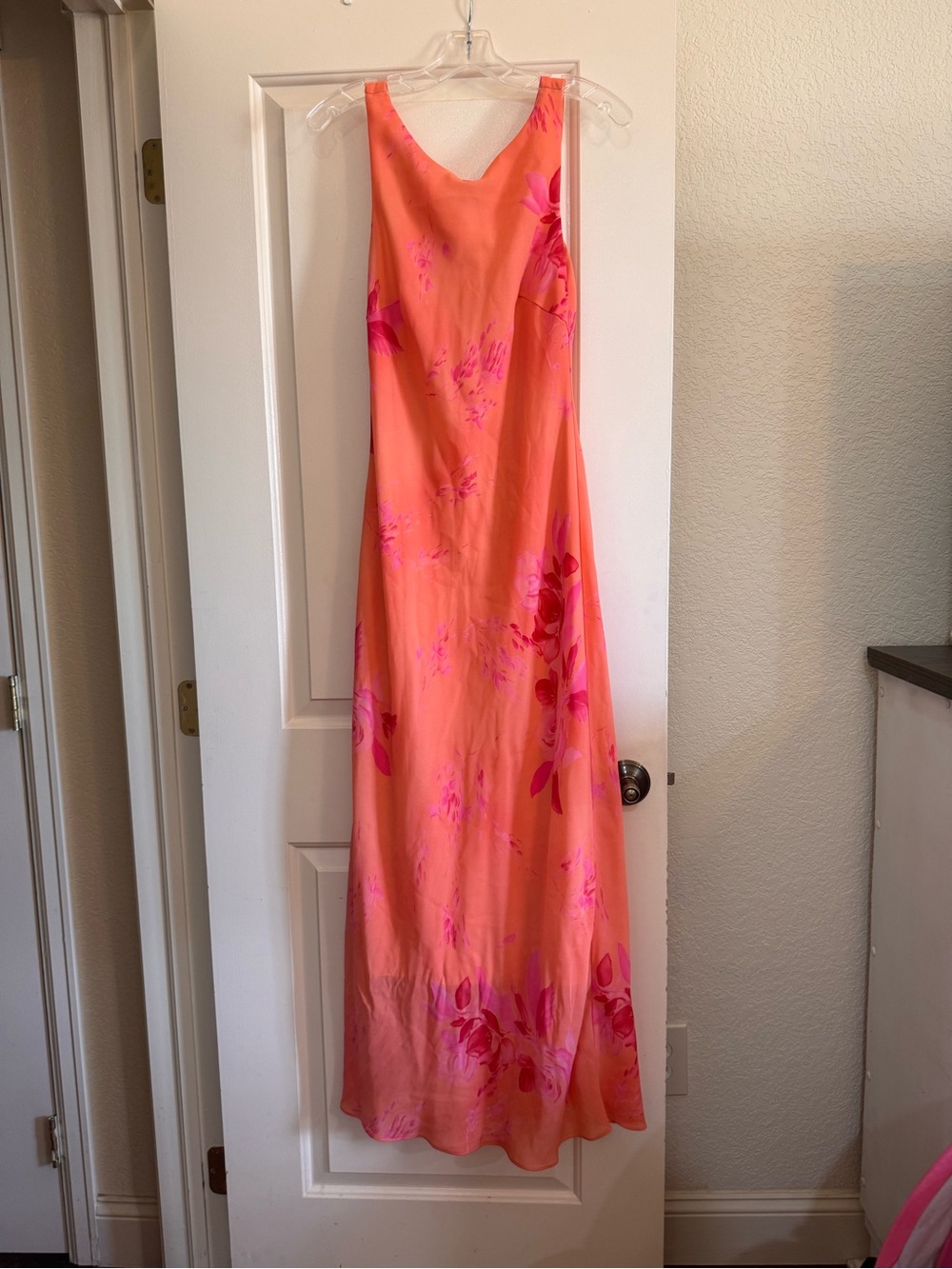 Teeze Me Coral and Hot Pink Floral Maxi Dress vintage Y2K